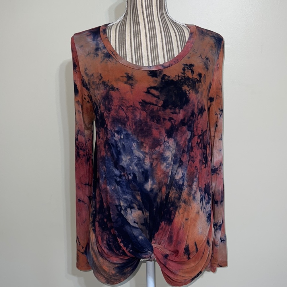 CY Tie Dyed Knotted Front Top Size Large